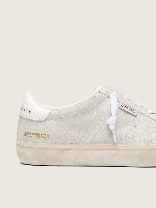 Golden Goose Women&rsquo;s Soul Star in beige suede with white leather heel tab GGDB Classics beige woman