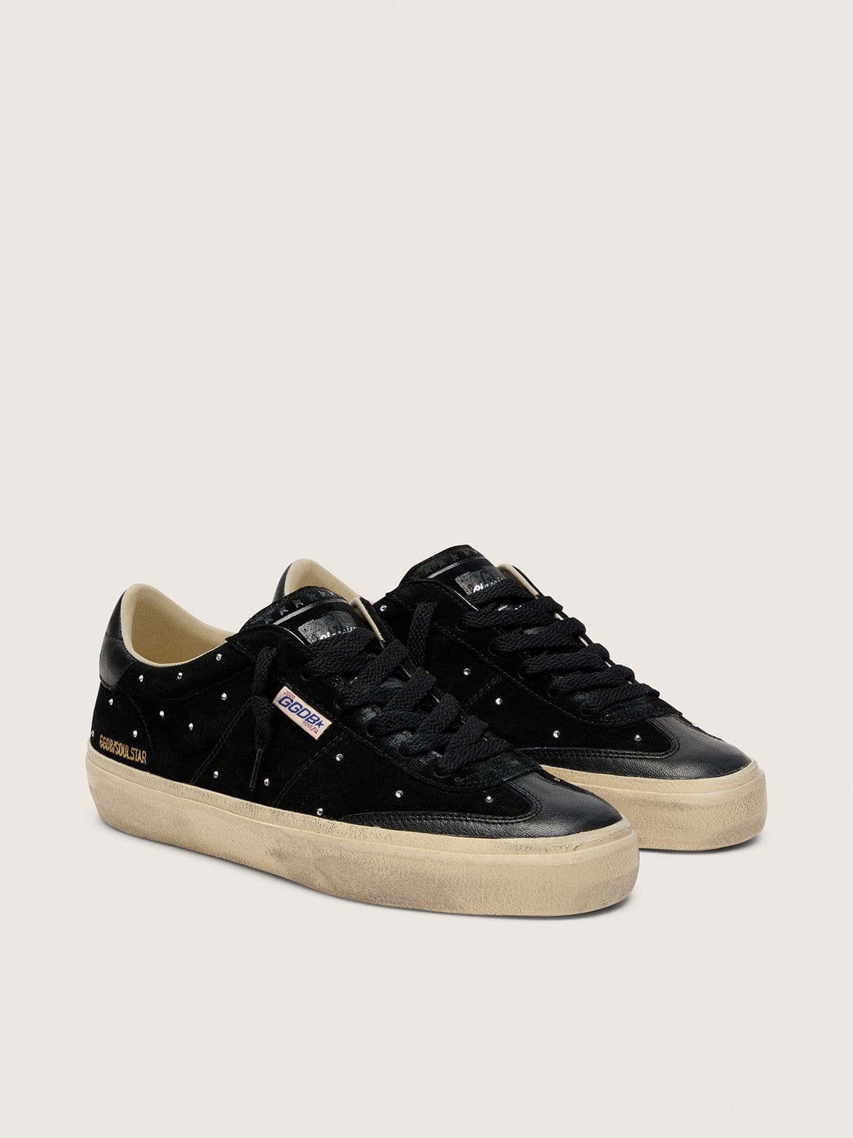 Soul Star de mujer de ante negro con Swarovski plateados