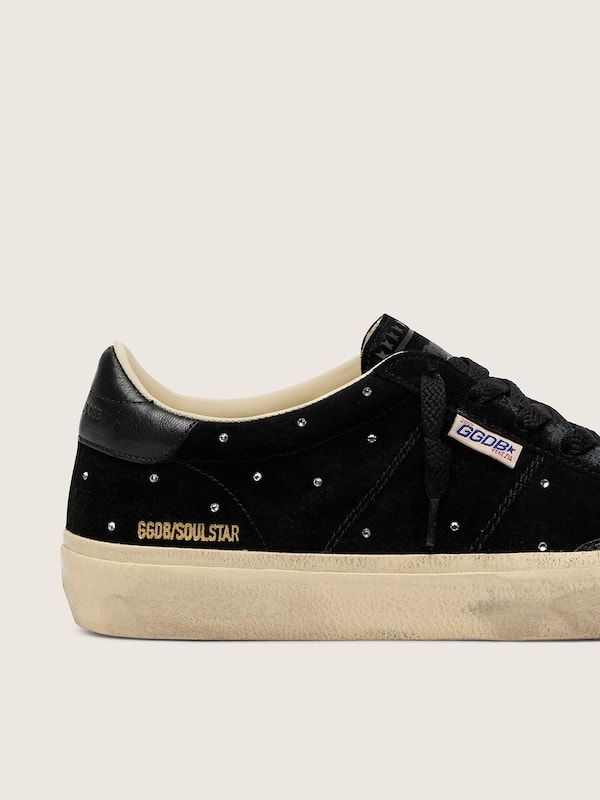 Golden Goose - Soul Star de mujer de ante negro con Swarovski plateados in 