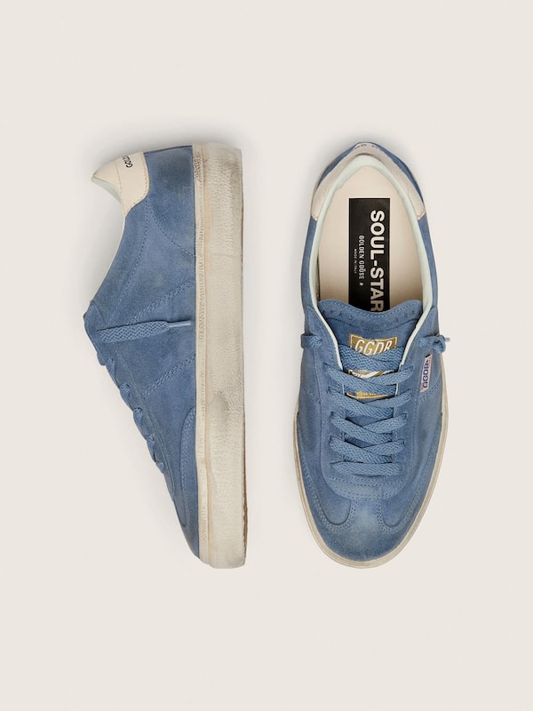 Soul Star femme en cuir velours bleu denim