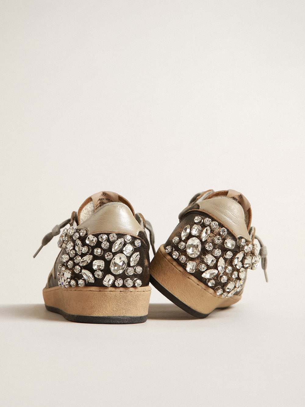 Golden Goose - Ball Star in black leather with Swarovski crystal decoration in 