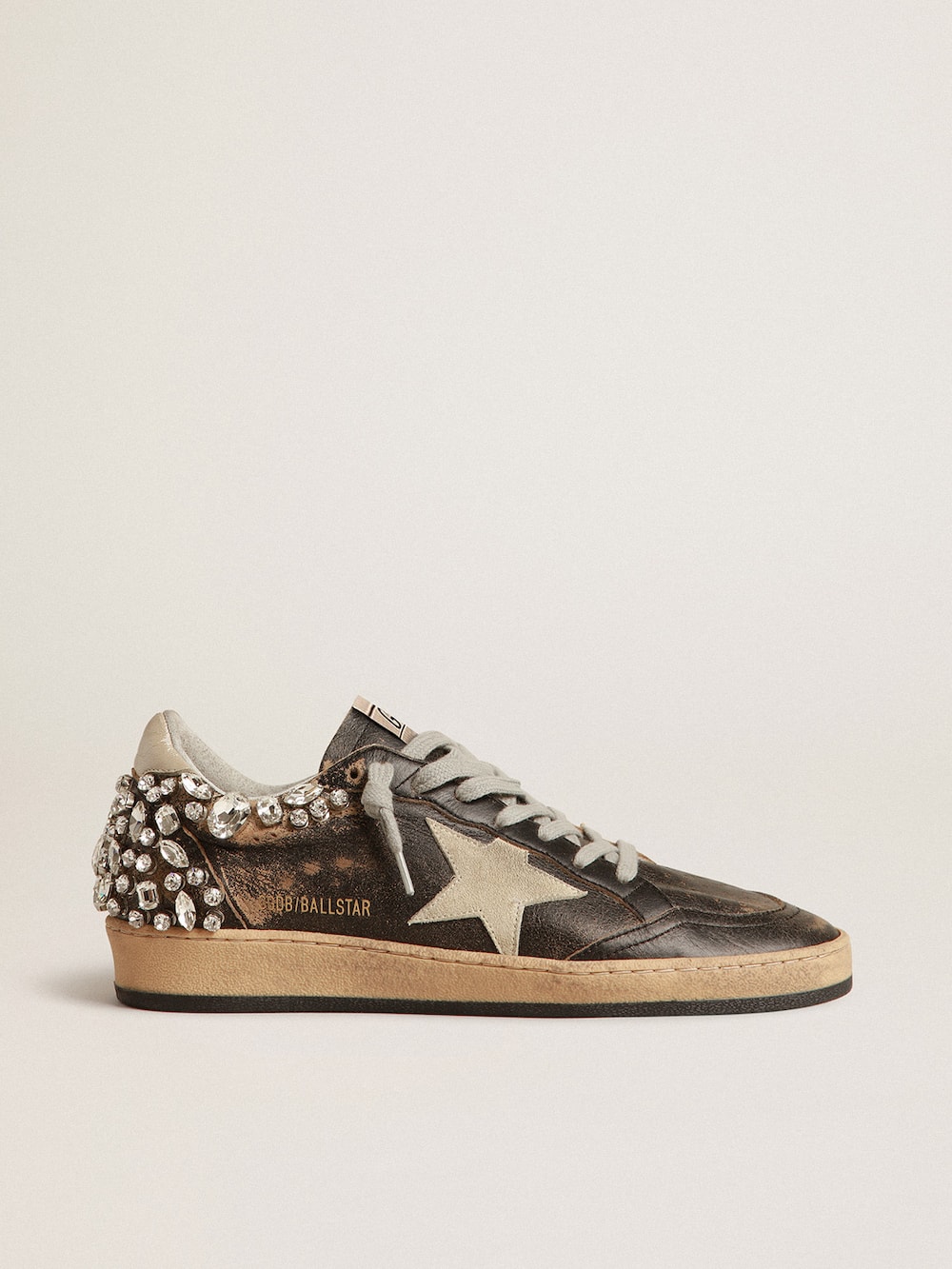 Golden Goose - Ball Star in black leather with Swarovski crystal decoration in 