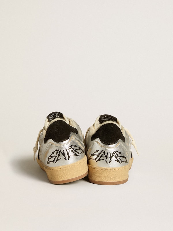 Golden Goose - Ball Star LAB in silver leather with black suede star and heel tab in 