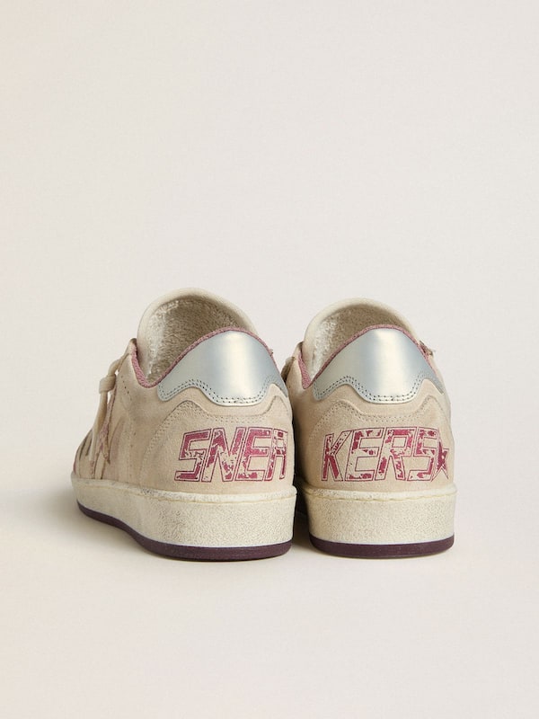Golden Goose - Women's Ball Star LTD in pink and beige suede with pearl-gray leather heel tab in 