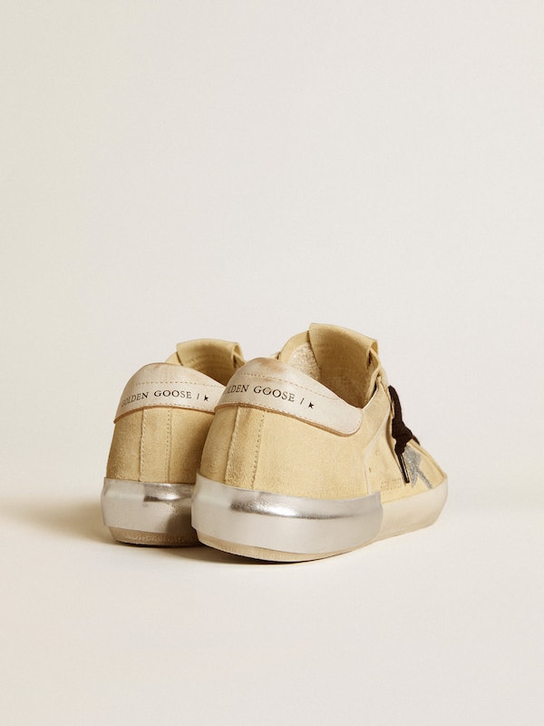 Golden Goose - Women's Super-Star LTD in suede with glitter star and leather heel tab in 