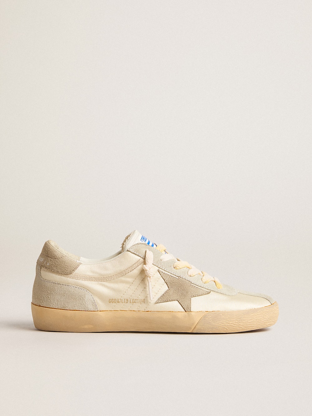 Golden Goose - Women’s Super-Star LAB in nylon with dove-gray star and ice-gray suede inserts in 