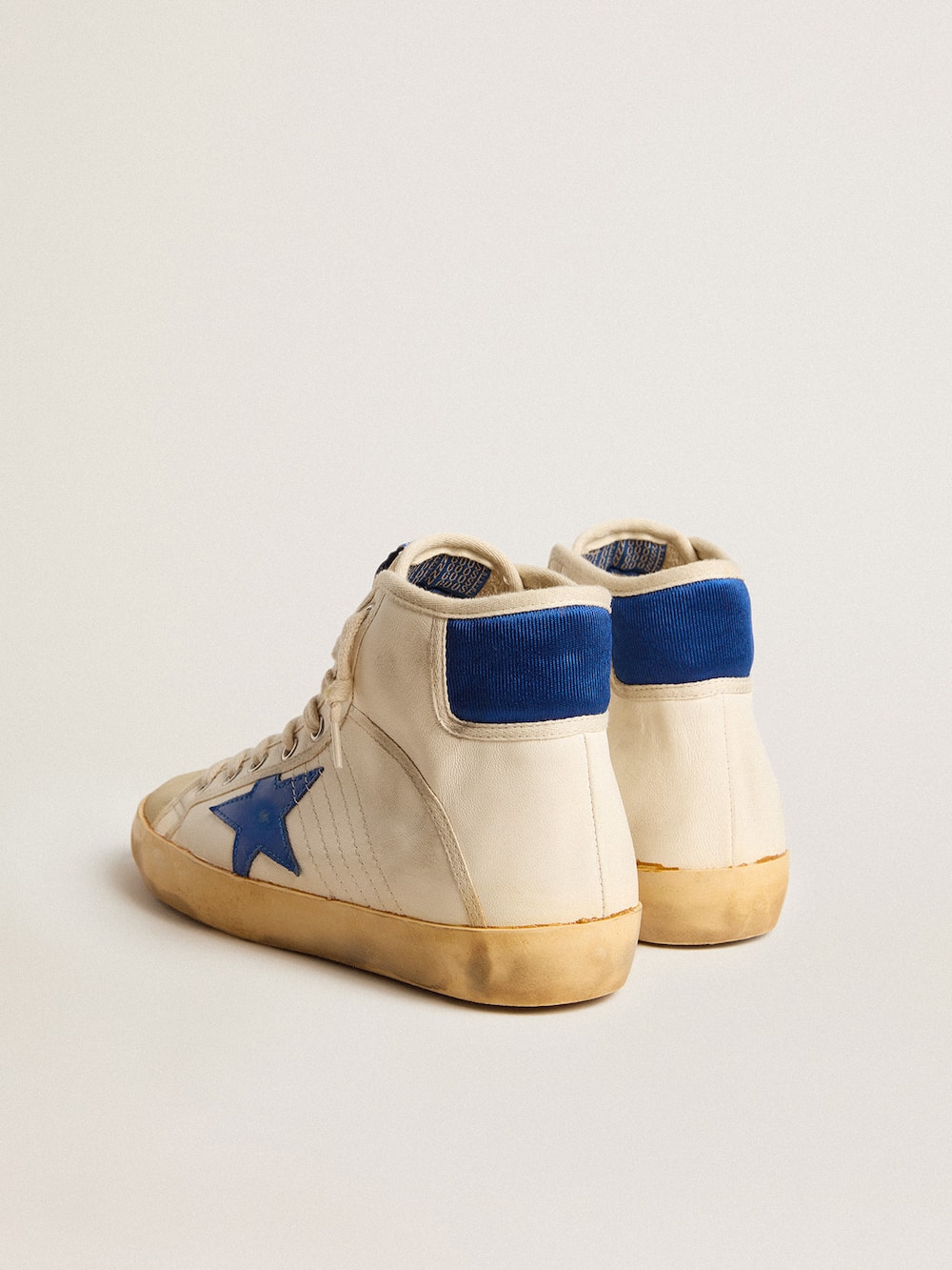 Golden Goose - Women’s Francy Penstar LAB in nappa leather with blue star and nylon heel tab in 