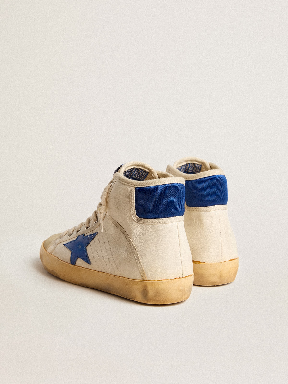 Golden Goose - Francy Penstar Donna LAB in nappa con stella blu e talloncino in nylon in 