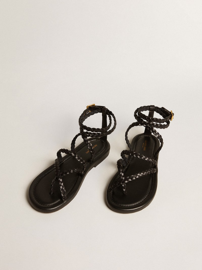 Golden Goose - Flache Damen-Sandale Penelope aus schwarzem Leder in 