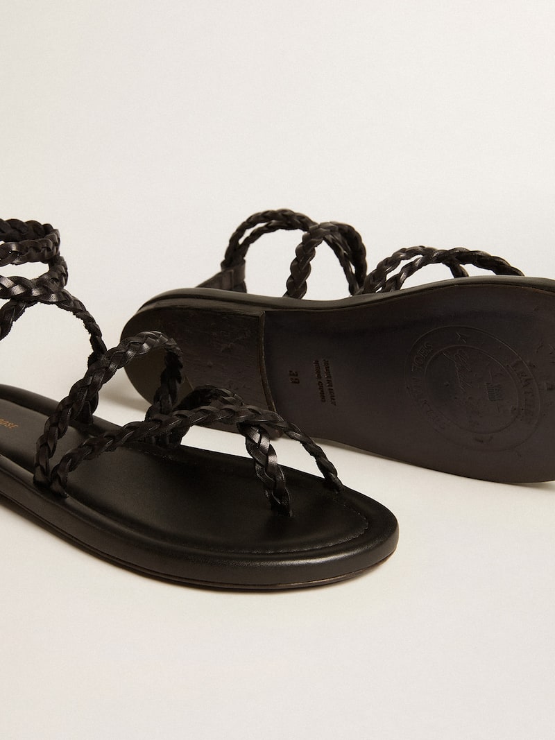 Golden Goose - Flache Damen-Sandale Penelope aus schwarzem Leder in 