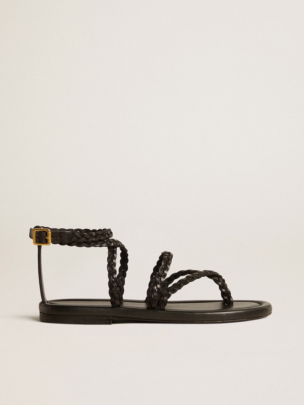 Golden Goose - Penelope flat sandals in black leather in 