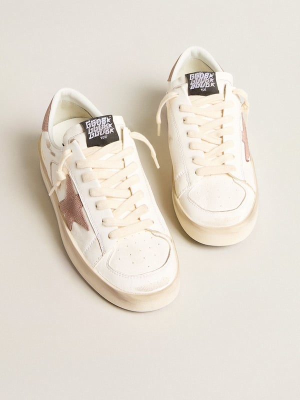 Golden Goose - Stardan sneakers with pink textured leather star and heel tab in 