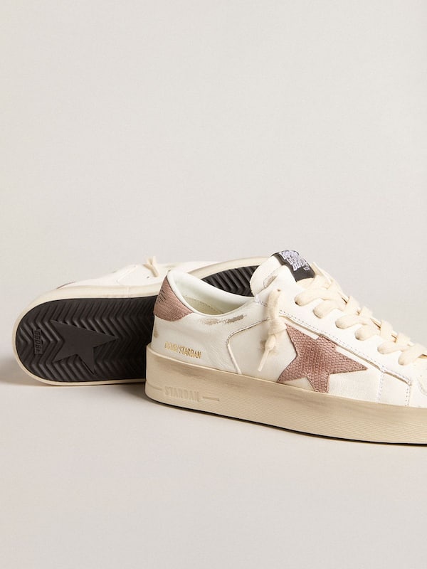 Golden Goose - Stardan sneakers with pink textured leather star and heel tab in 
