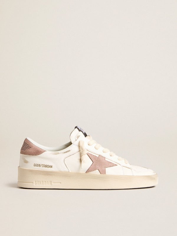 Golden Goose - Stardan sneakers with pink textured leather star and heel tab in 