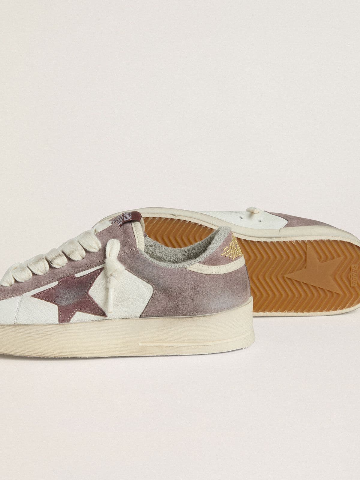 Golden Goose - Stardan Donna LTD in nappa e suede con stella in suede malva e talloncino in suede lavanda in 