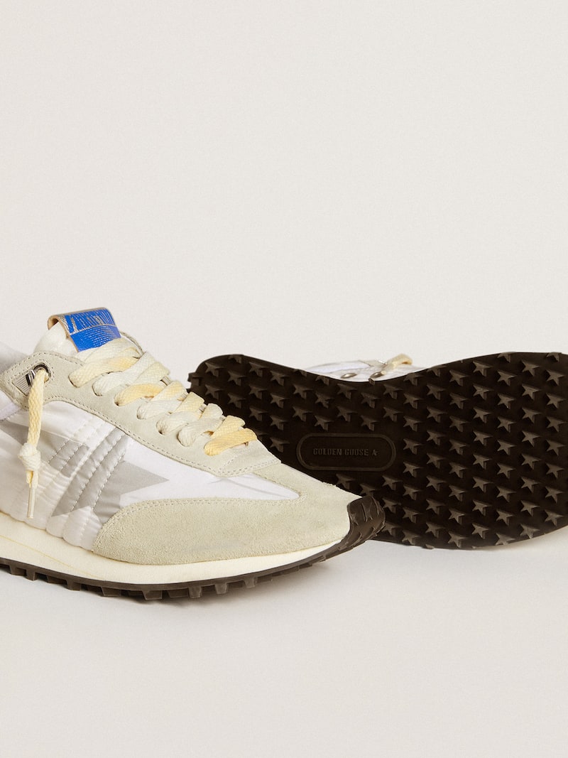 Golden Goose - Women&rsquo;s Marathon with white nylon upper and silver star in 