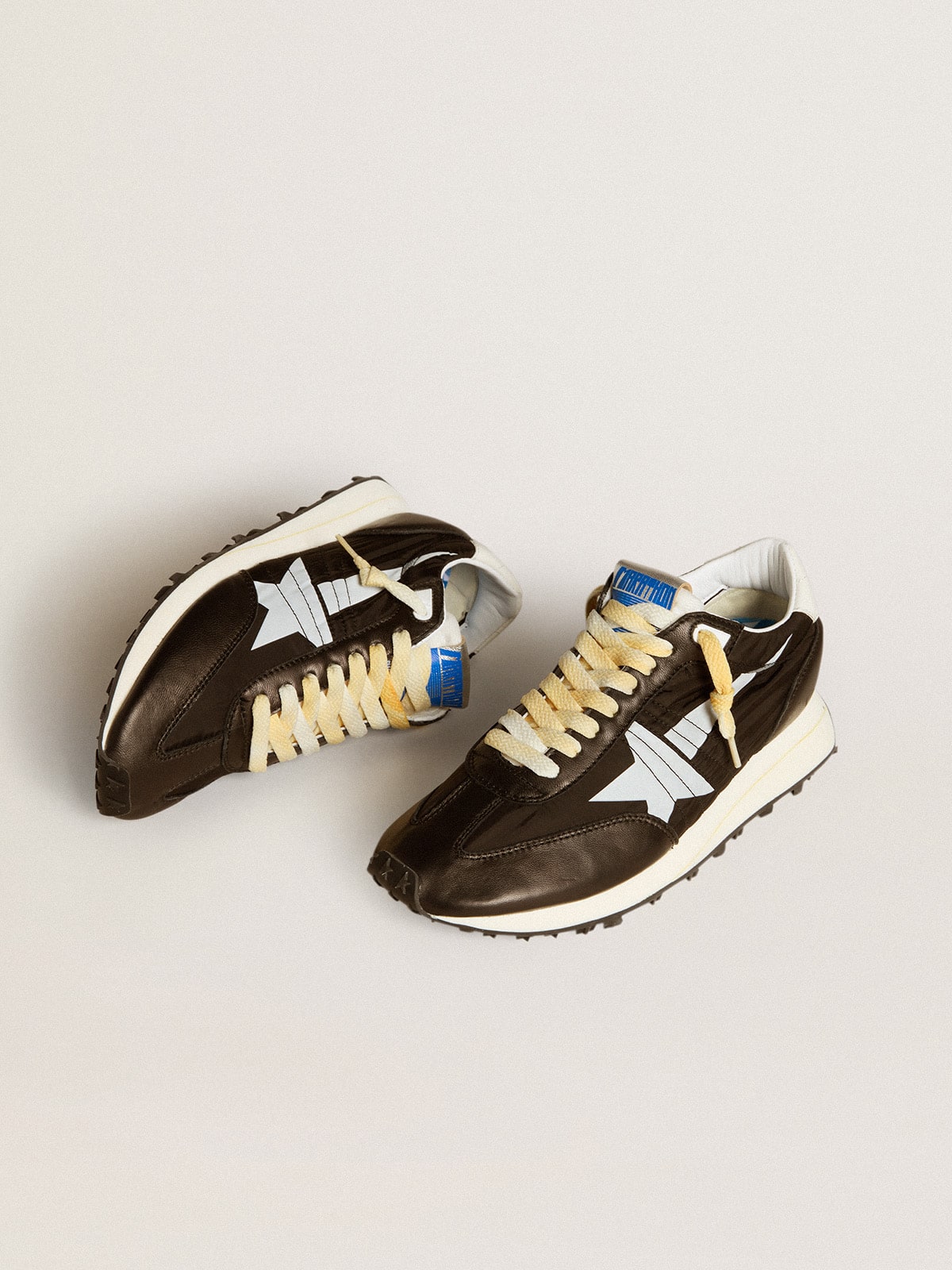 Golden Goose - Women’s Marathon with black nylon upper and white star in 