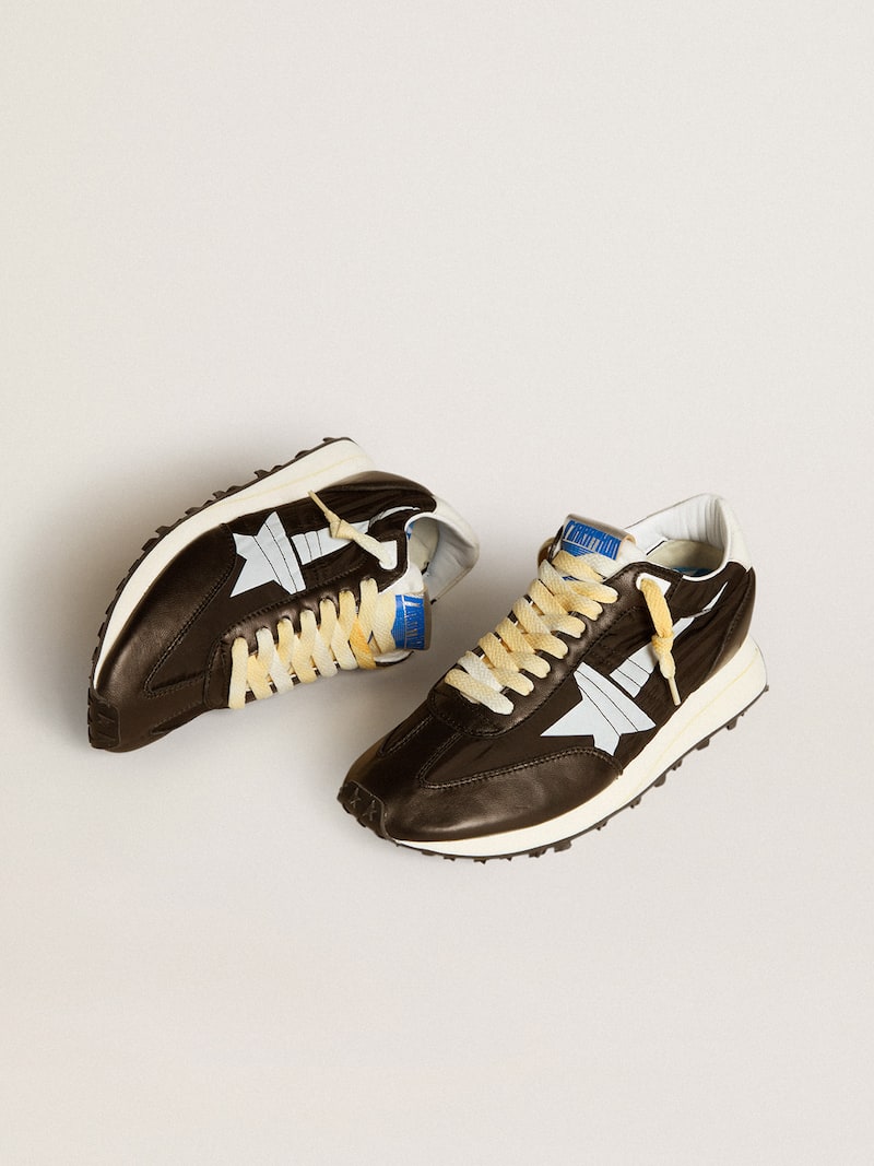 Golden Goose - Women&rsquo;s Marathon with black nylon upper and white star in 