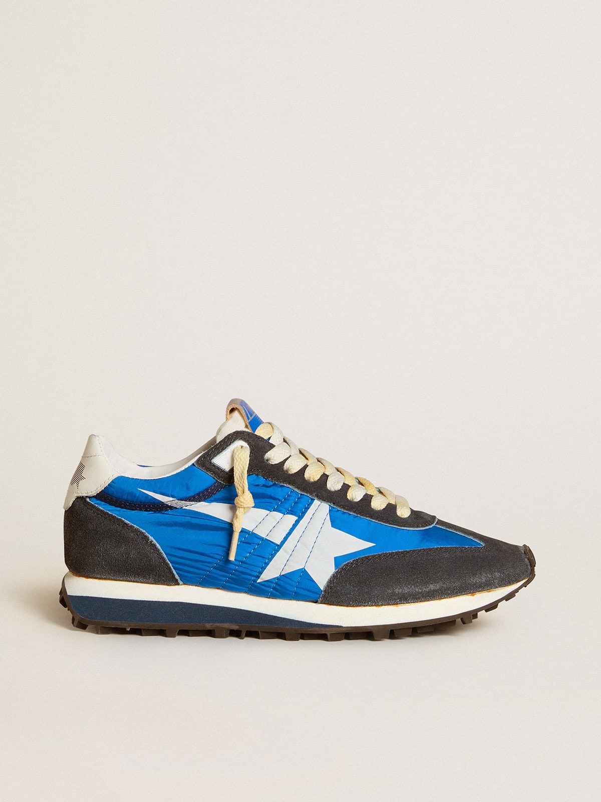 Golden Goose - Women’s Marathon with blue nylon upper and white star in 