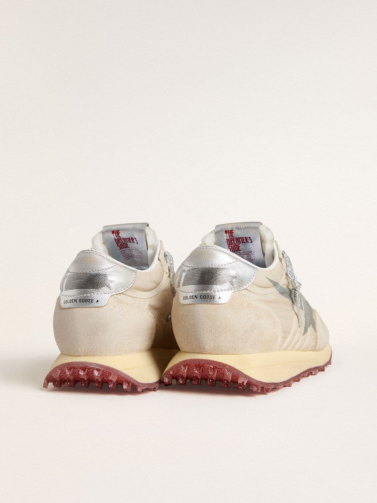 Golden Goose - Marathon de mujer con pala de nailon beige y estrella gris in 