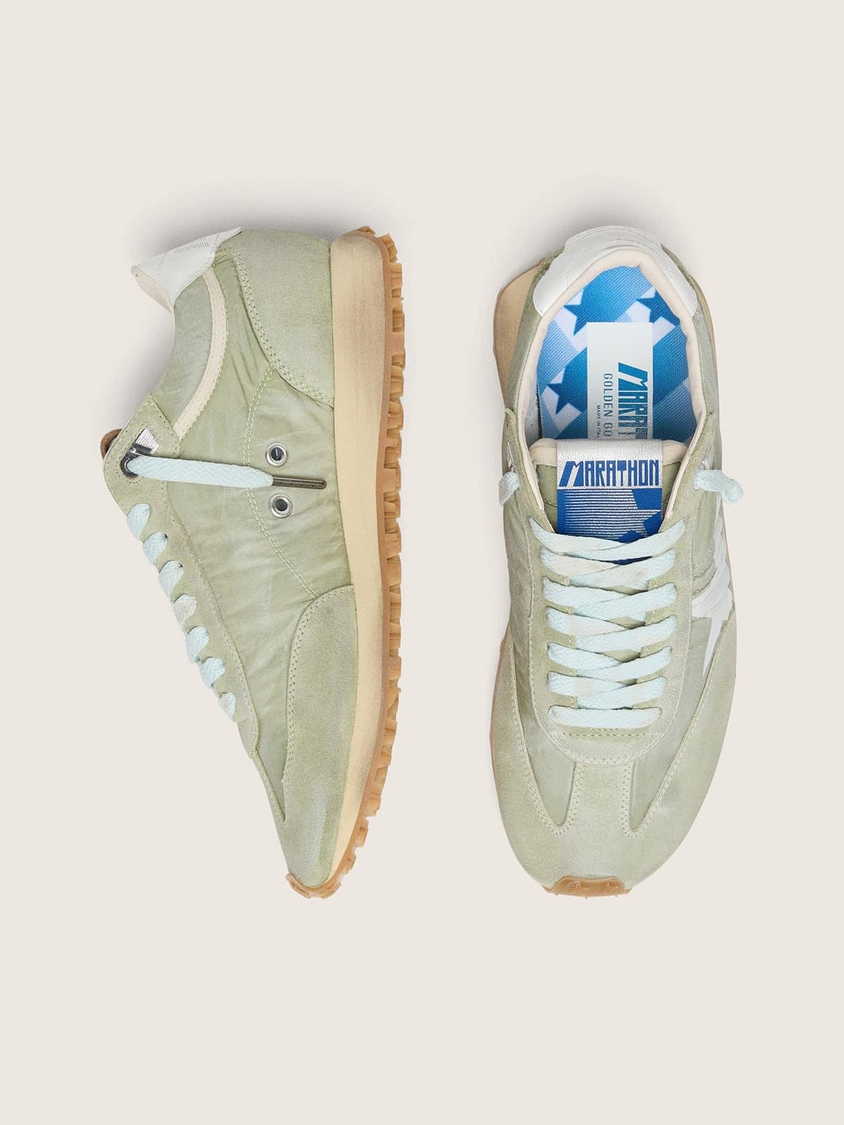 Women&rsquo;s Marathon in sage-green nylon with white star