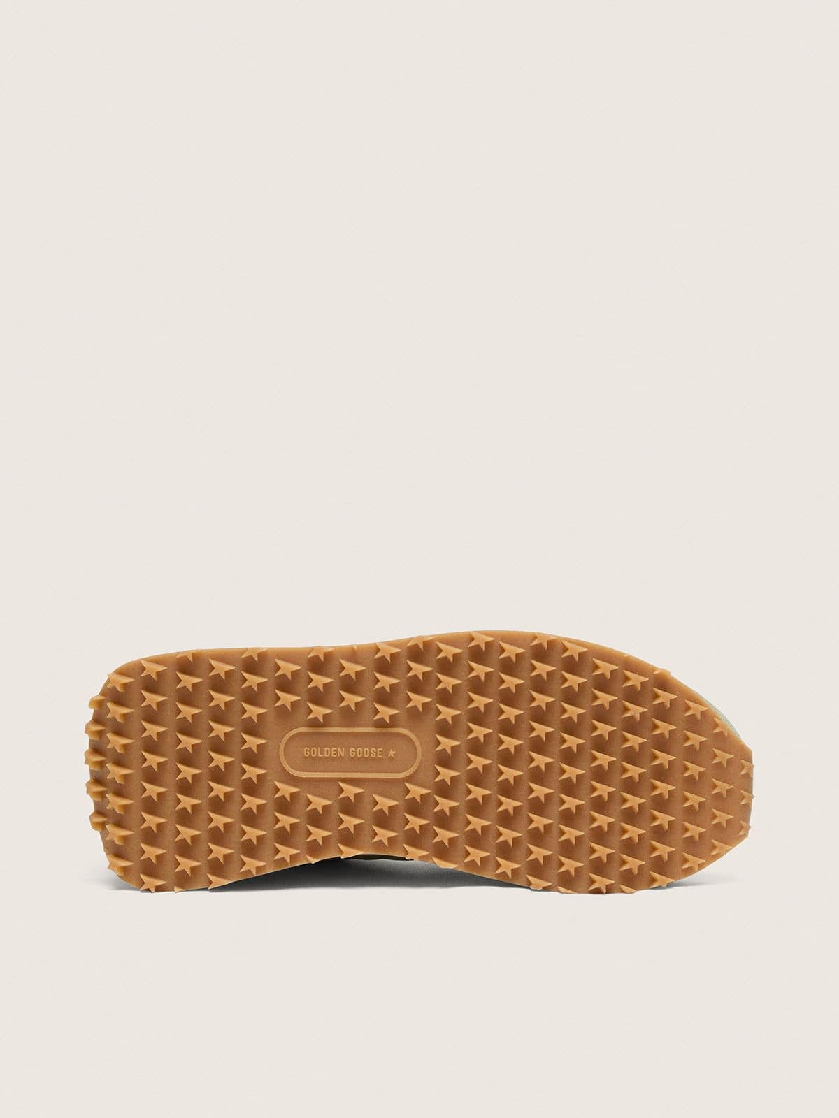 Golden Goose - Marathon Damen aus salbeigr&uuml;nem Nylon mit wei&szlig;em Stern in 