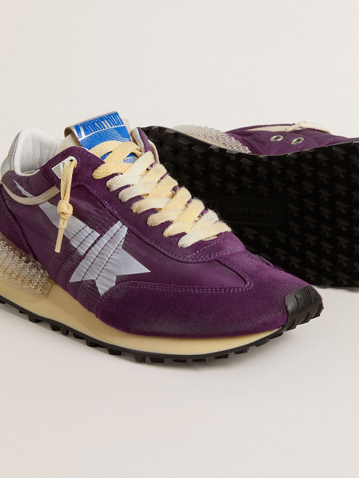 Golden Goose - Women’s Marathon with purple nylon upper and white star in 