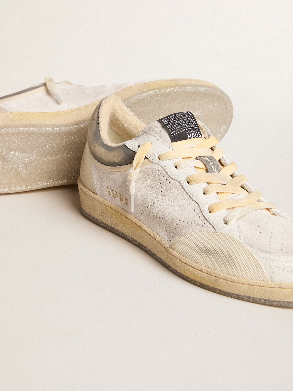 Golden Goose - Women’s Ball Star Pro in optical white leather with rubber inserts in 