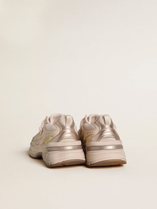 Golden Goose - Women’s Lightstar with pink leather and mesh upper and pink star in 