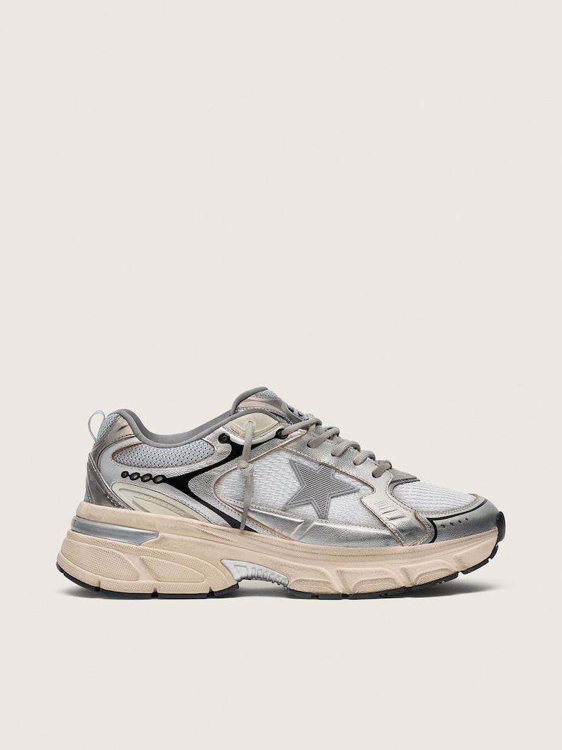 Lightstar Donna in mesh grigio e nappa argento con stella in TPU grigio