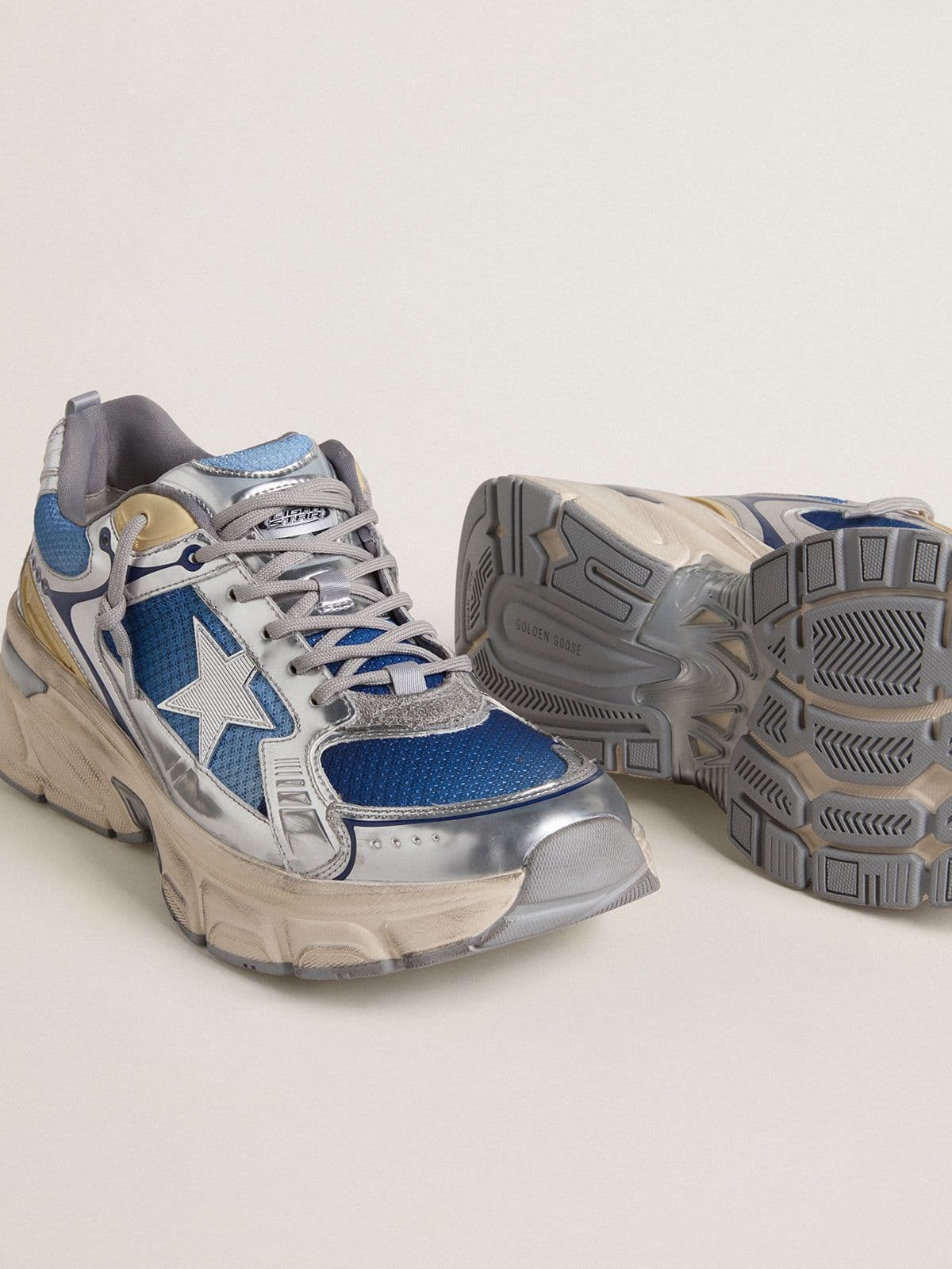 Women's Lightstar  in light blue mesh with white TPU star and silver bio-based inserts