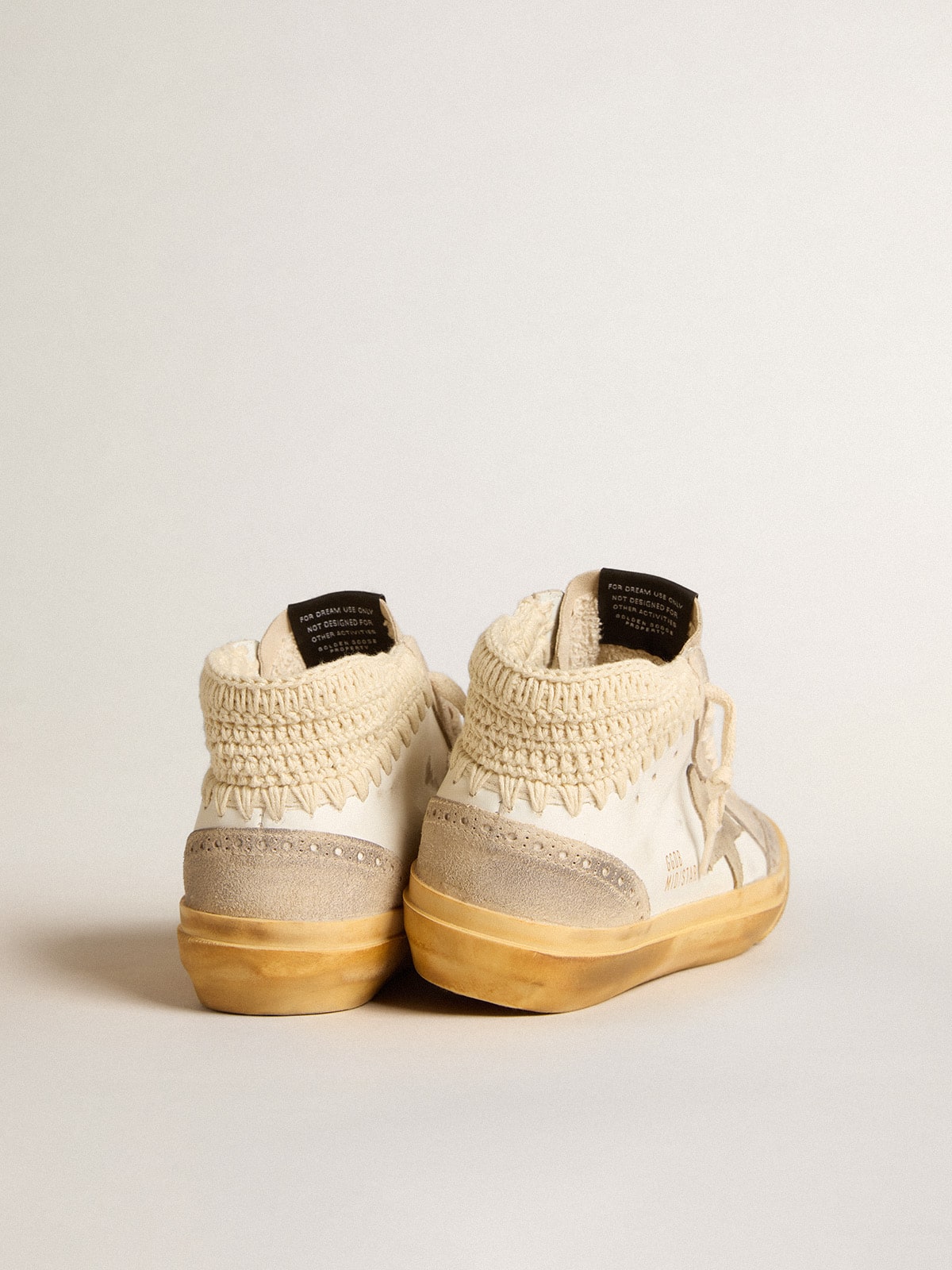 Golden Goose - Mid Star LTD with pearl suede star and beige crochet heel tab in 