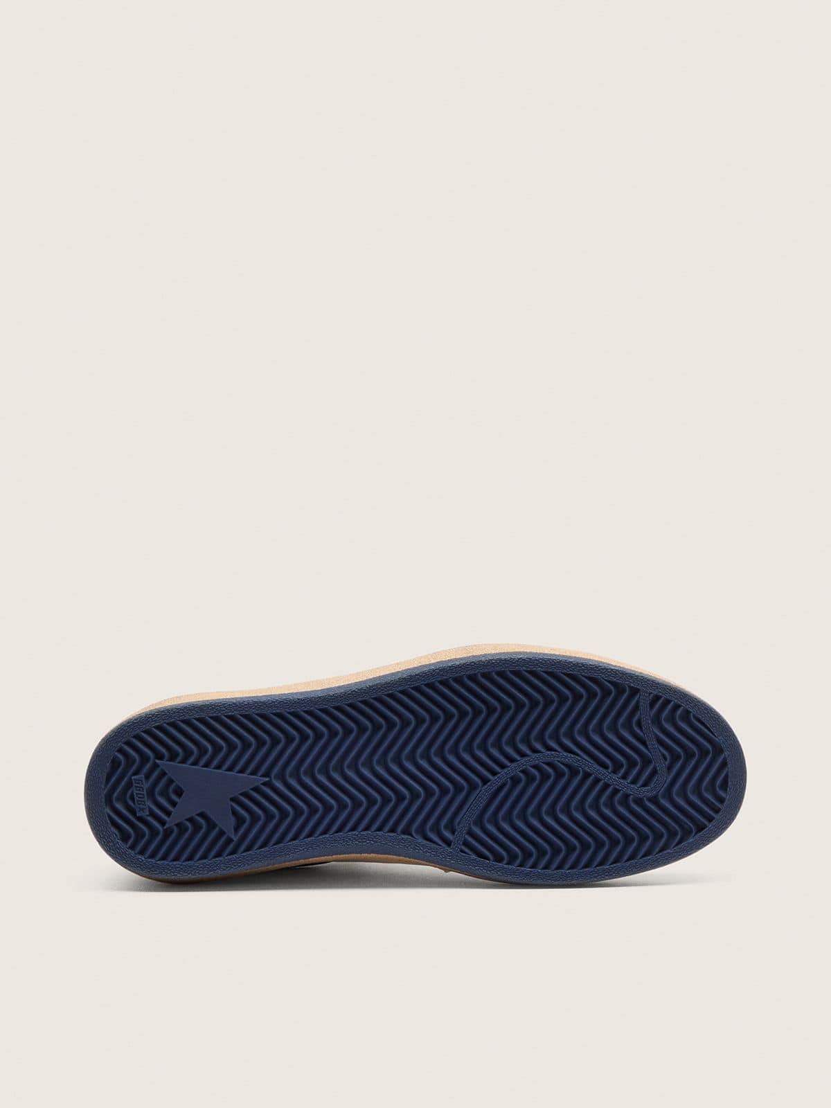 Golden Goose - Women&rsquo;s Ball Star LTD in white leather and light grey suede with dark blue star Skins in 