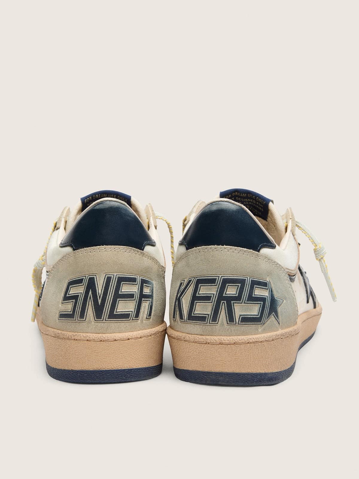 Golden Goose - Women&rsquo;s Ball Star LTD in white leather and light grey suede with dark blue star Skins in 