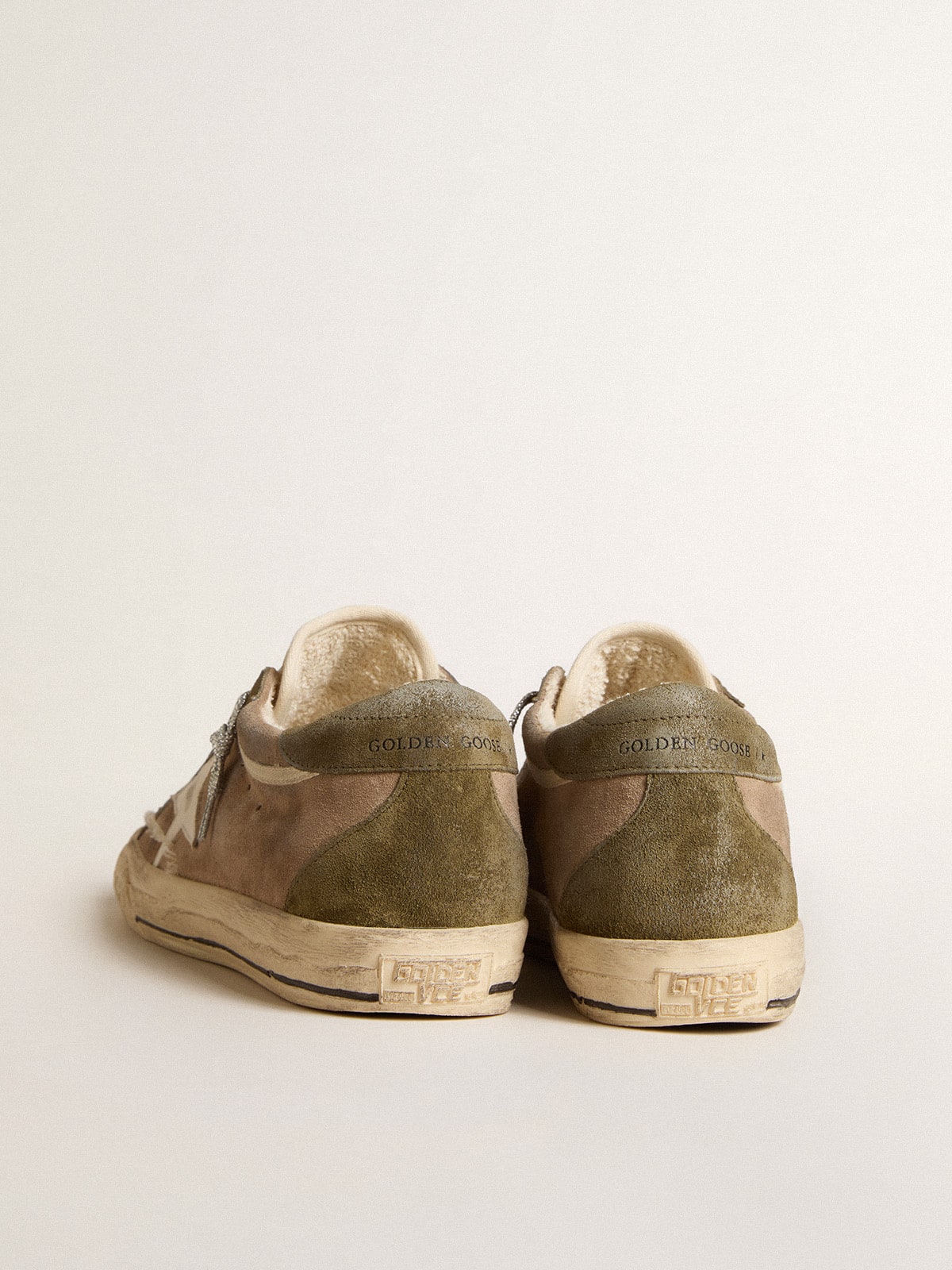 Golden Goose - Super-Star LTD in dove-gray suede with leather star and suede heel tab in 