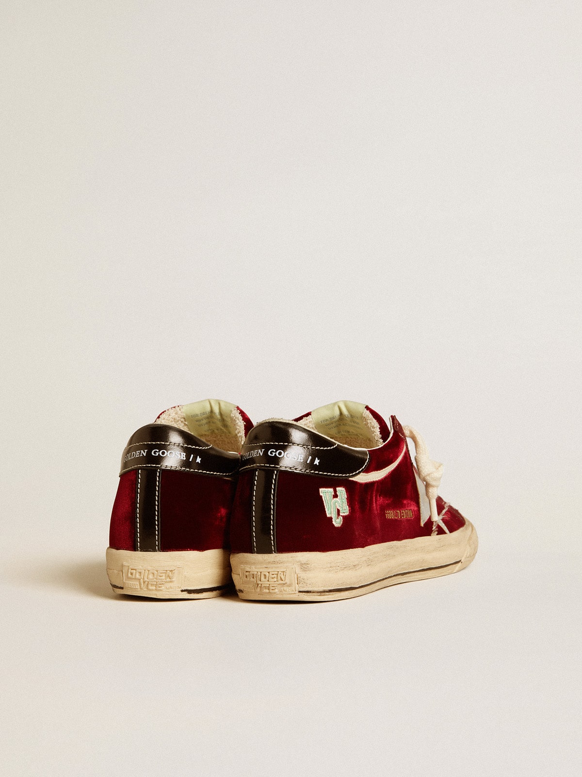 Golden Goose - Women’s Super-Star LTD in velvet with metallic leather star and heel tab in 