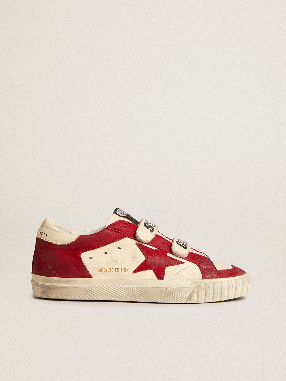 Golden Goose - Old School in nappa with red nubuck star and nappa heel tab in 