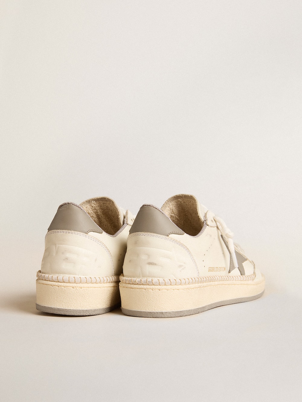 Golden Goose - Women's Ball Star LTD with khaki leather star and heel tab and stitching in 