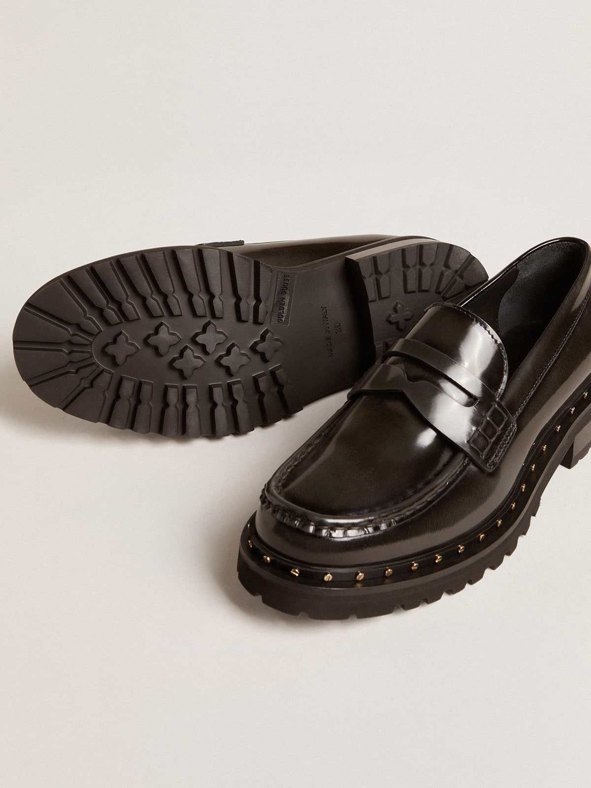 Golden Goose - Chunky loafers in studded black leather in 