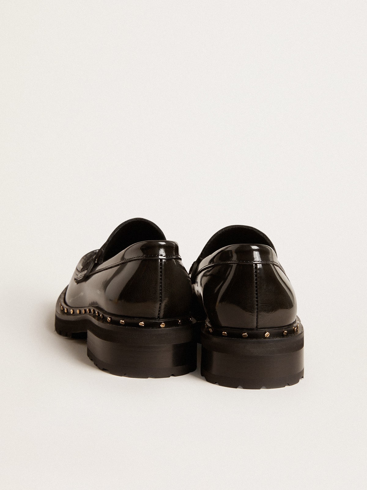 Golden Goose - Mocassino Chunky in pelle nera con borchie in 