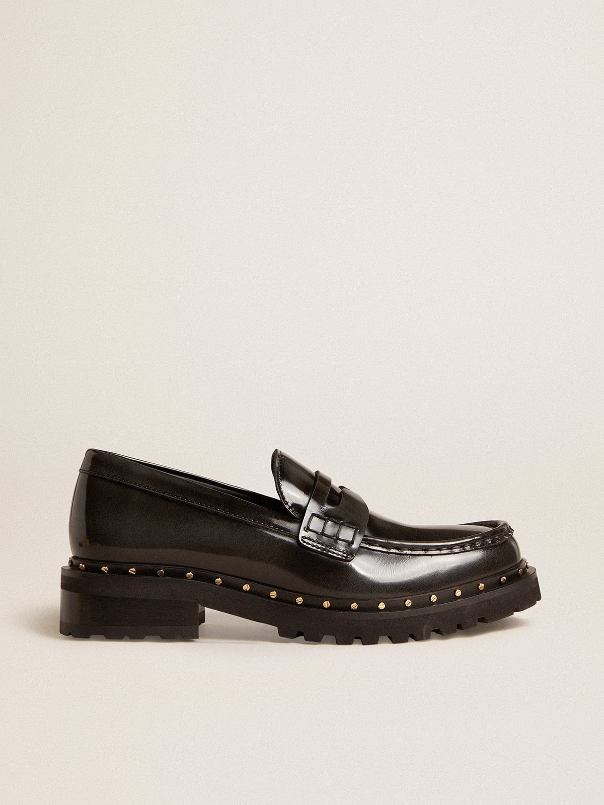 Golden Goose - Women’s chunky loafers in studded black leather in 