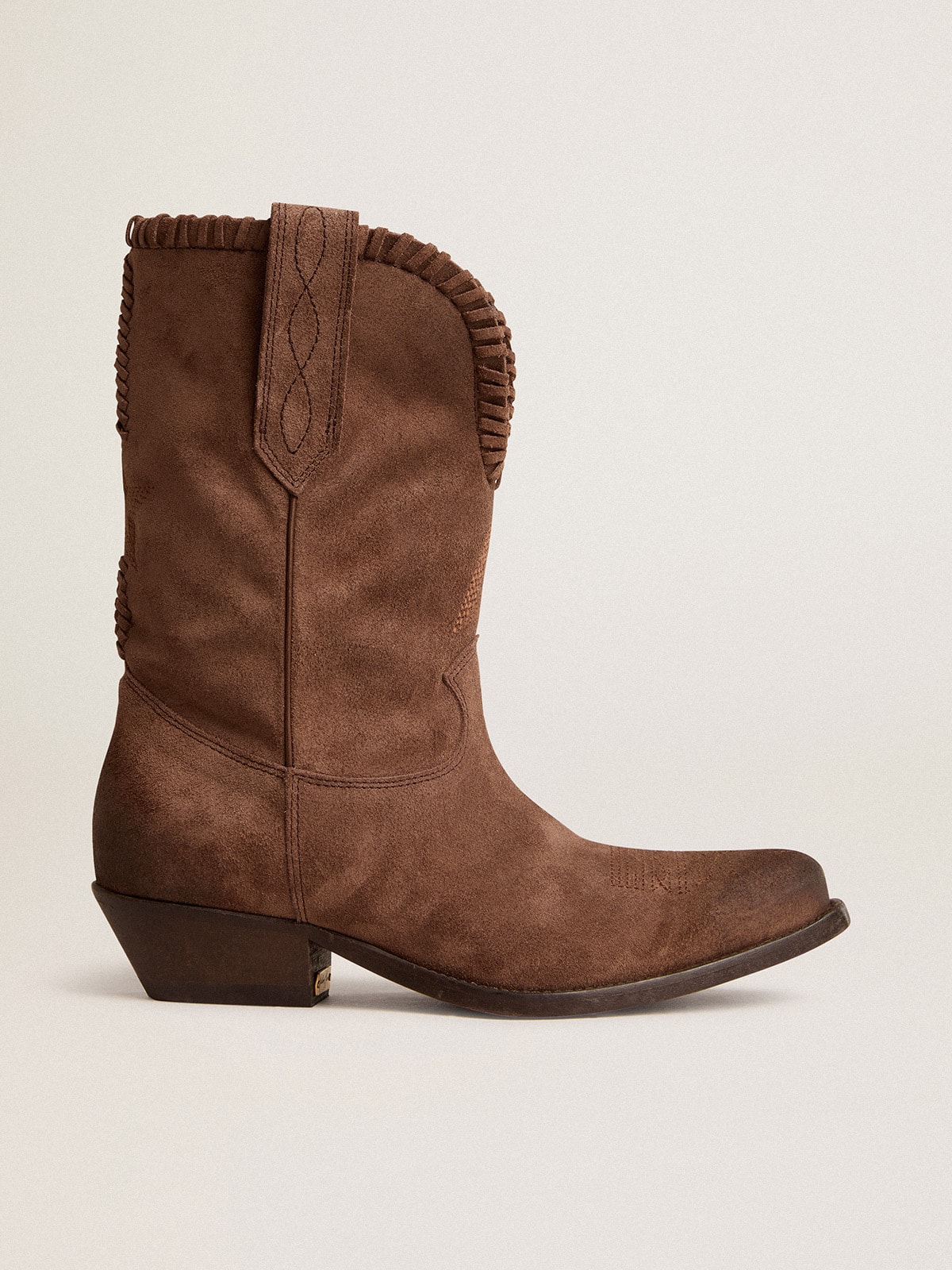 Golden Goose - Low Women’s boots in dark brown washed suede in 