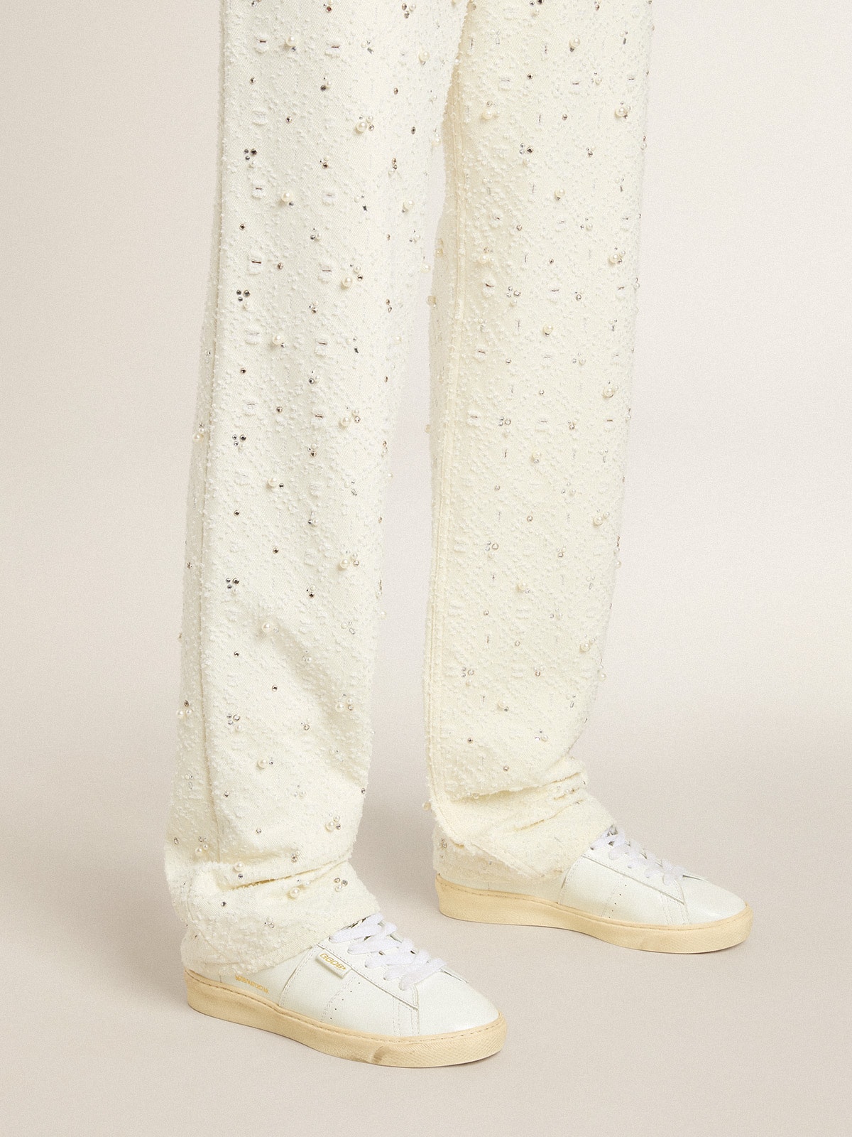 Golden Goose - Matchstar in leather with peach pink heel tab in 