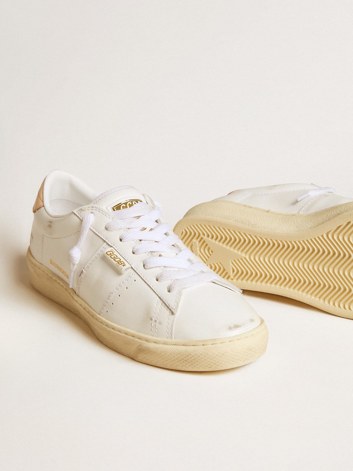 Buy Matchstar in leather with peach pink heel tab for USD