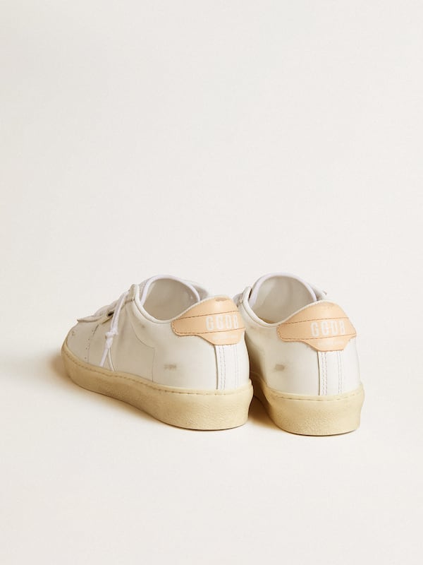 Golden Goose - Matchstar in leather with peach pink heel tab in 
