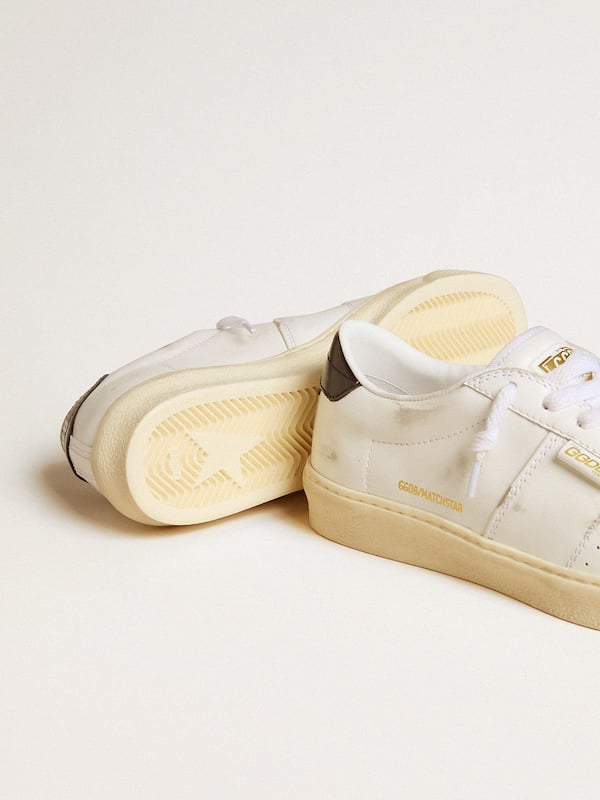 Golden Goose - Women's Matchstar in white leather with dark blue leather heel tab in 