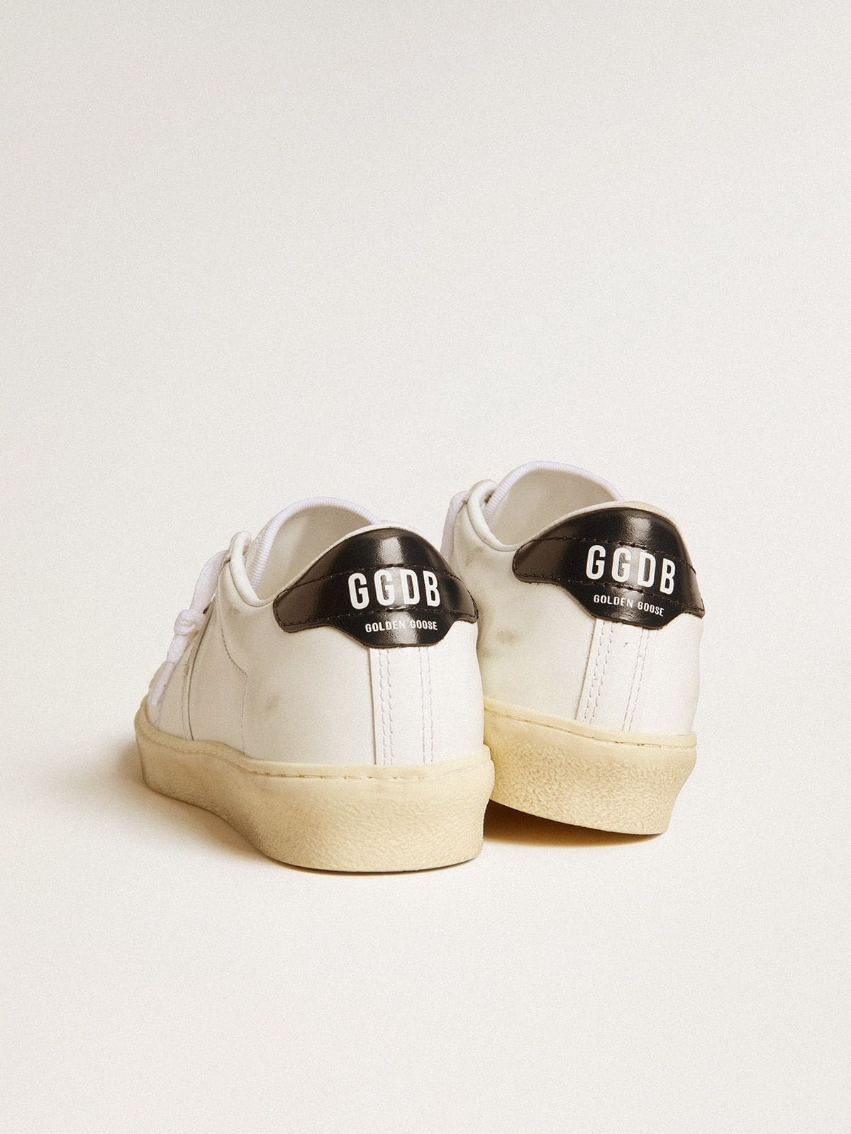 Golden Goose - Women's Matchstar in white leather with dark blue leather heel tab in 