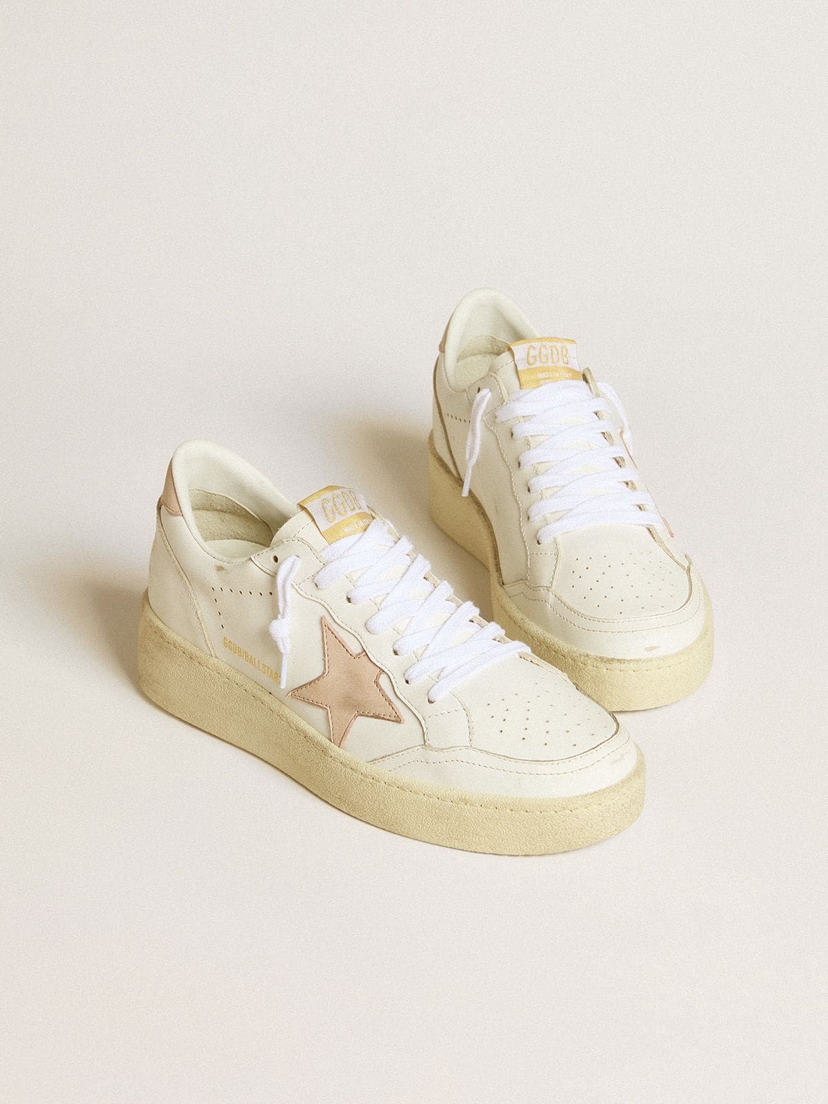 Golden Goose - Women's Ball Star with pink nubuck star and heel tab in 