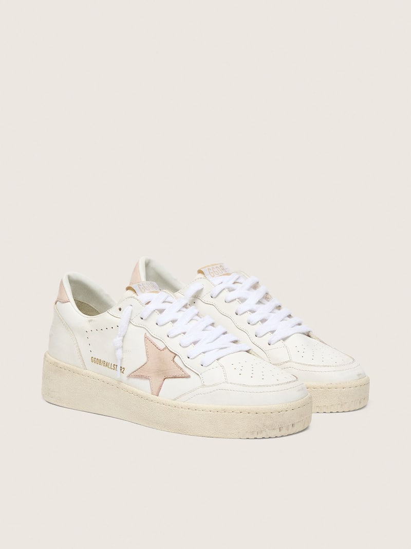 Golden Goose - Women's Ball Star with pink nubuck star and heel tab in 