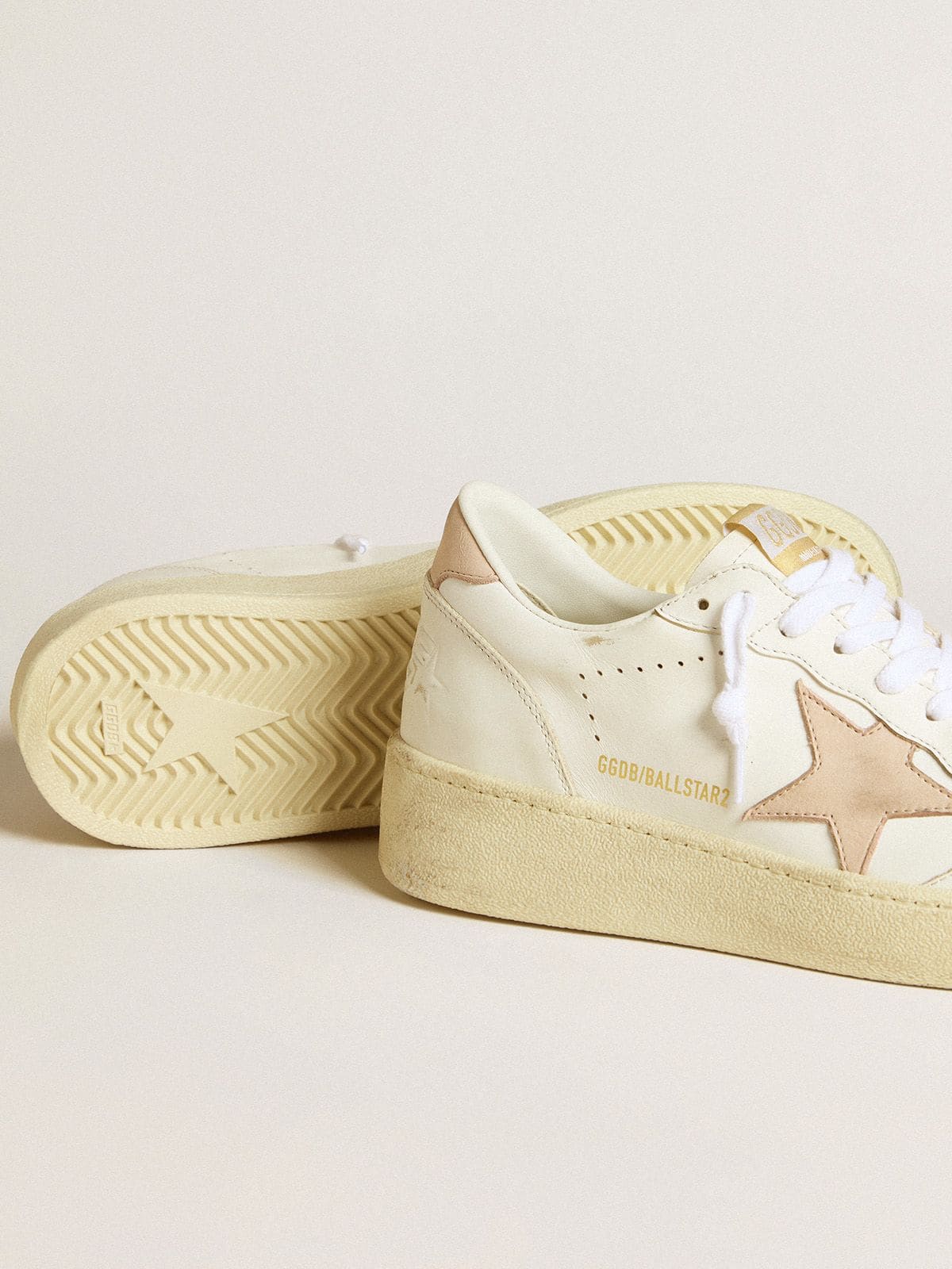 Golden Goose - Women's Ball Star with pink nubuck star and heel tab in 